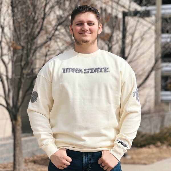 Pro Standard Iowa State Reverse Terry Off-White Crewneck